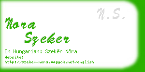 nora szeker business card